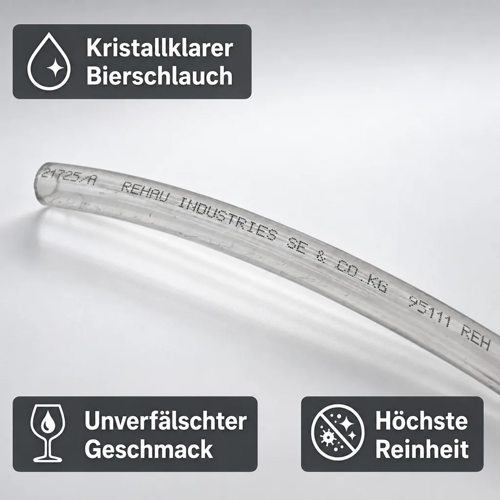 Bierschlauch, Bierleitung - Meterware, Weich, Glasklar - 7mm
