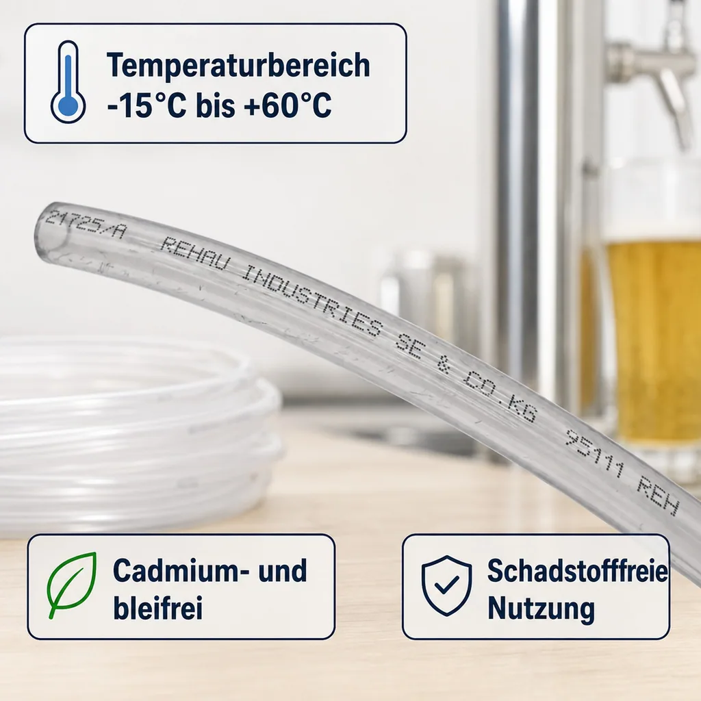 Bierschlauch, Bierleitung - Meterware, Weich, Glasklar - 7mm