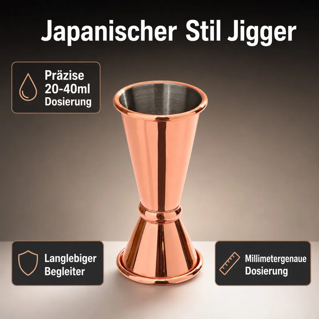 Jigger, Cocktail Messbecher - Japanischer Stil, 20-40ml - Präzise Dosierung für Cocktails