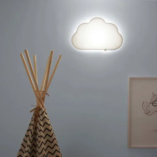 Buokids Softlampe Nachtlicht/Wandlampe Wolke, Ausführung: Schnur & Stecker; Farbe der Naht: grau