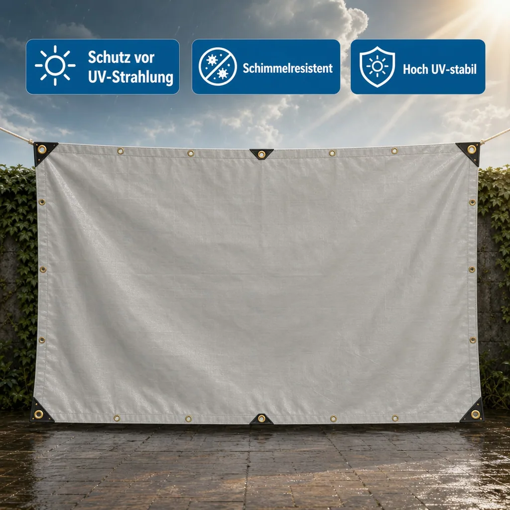 PVC Plane 650g/m², grau 6x10m (60m²), Abdeckplane, wasserdicht