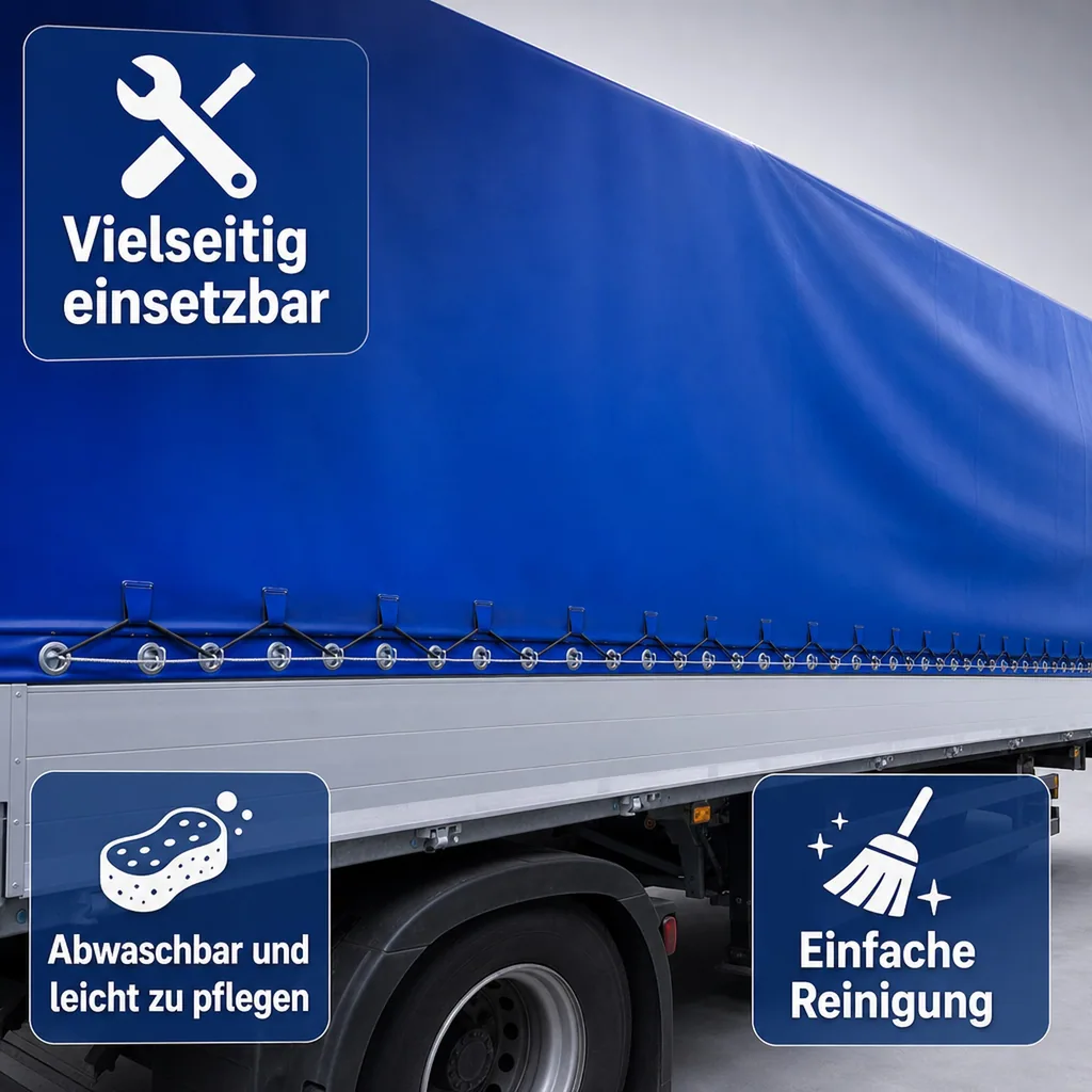 Abdeckplane PVC, 4x8m, blau, 650g/m², wasserdicht
