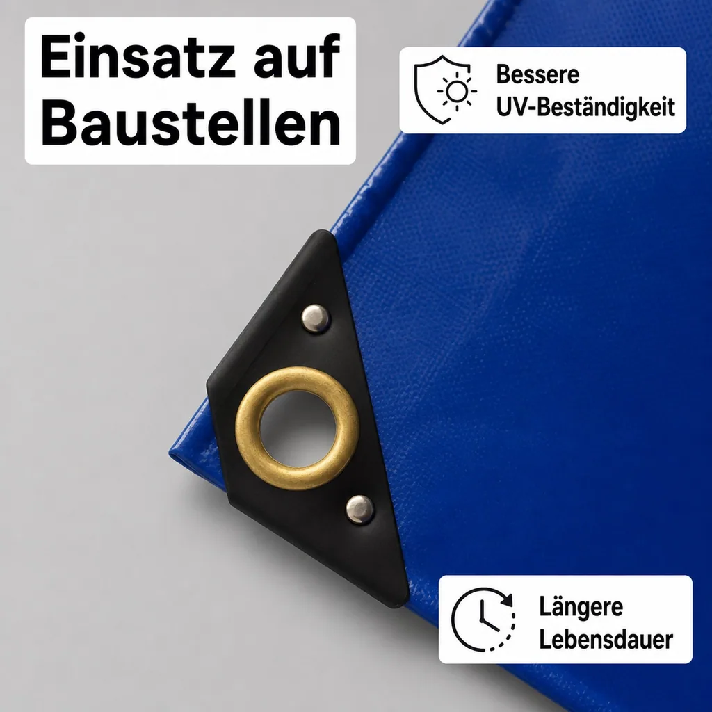 Abdeckplane PVC, 4x8m, blau, 650g/m², wasserdicht