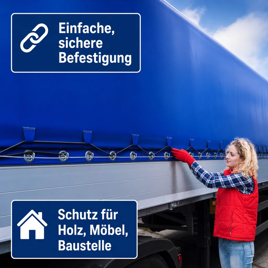 PVC Abdeckplane, 4x7m, blau, 650g/m², wasserdicht