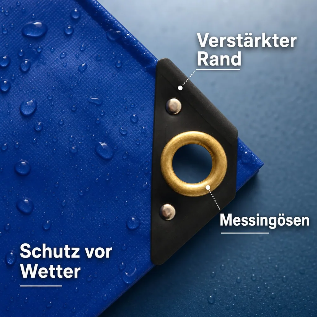PVC Abdeckplane 650g/m², 6x10m (60m²), blau, wasserdicht, reißfest