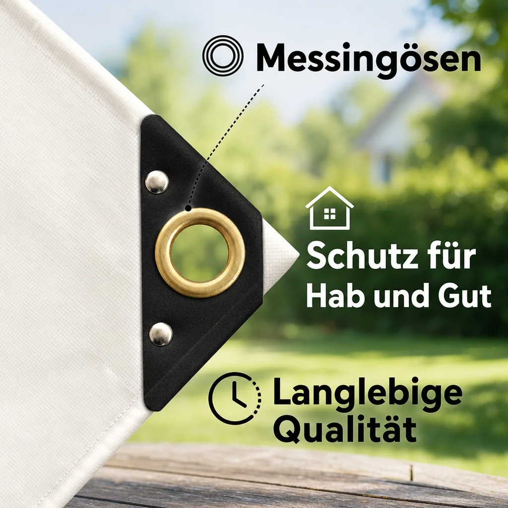 Abdeckplane 650 g/m², PVC Plane, 4 x 6m (24m²), weiß, wasserdicht