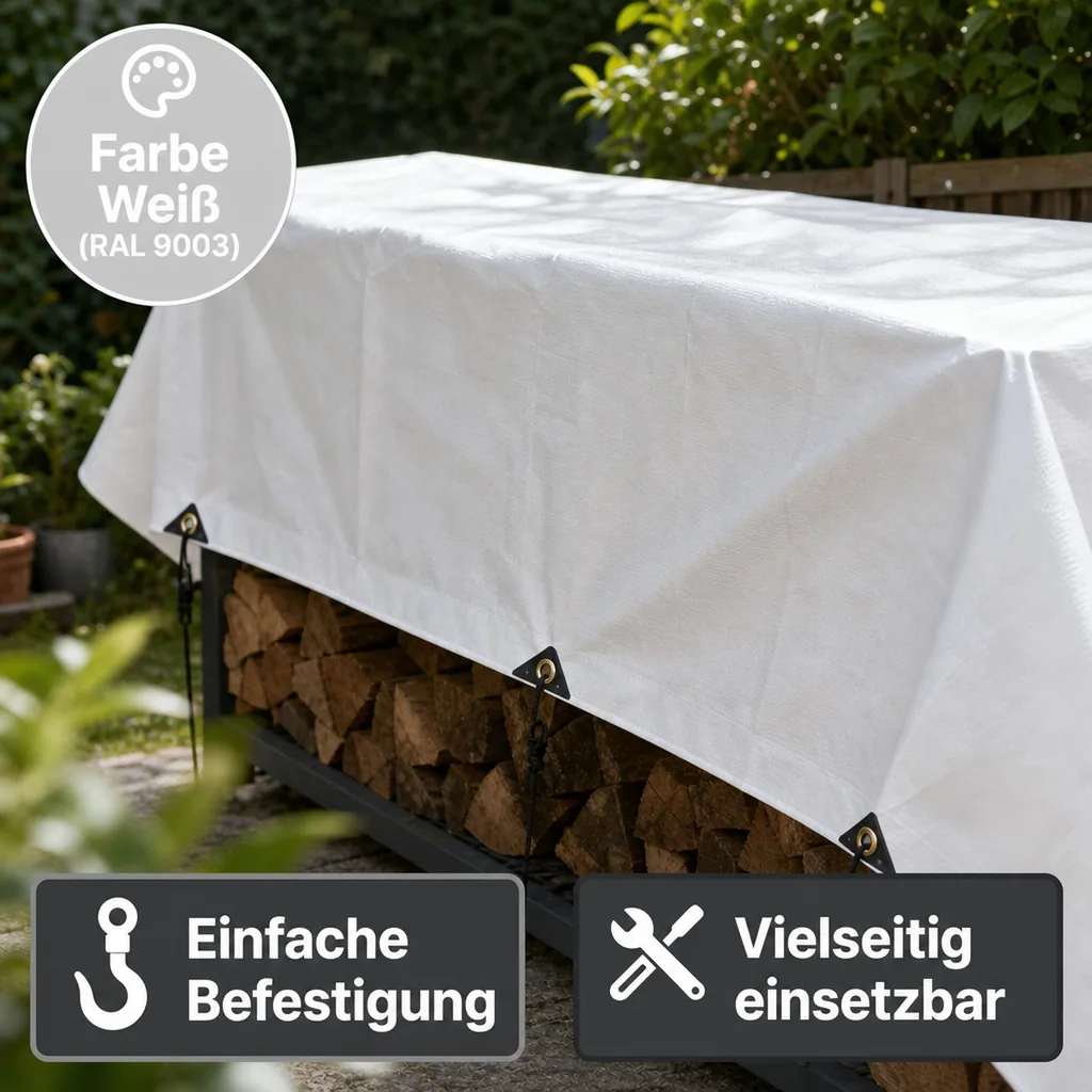 Abdeckplane, Gewebeplane 650 g/m² PVC Plane, 6x10m wasserdicht & reißfest
