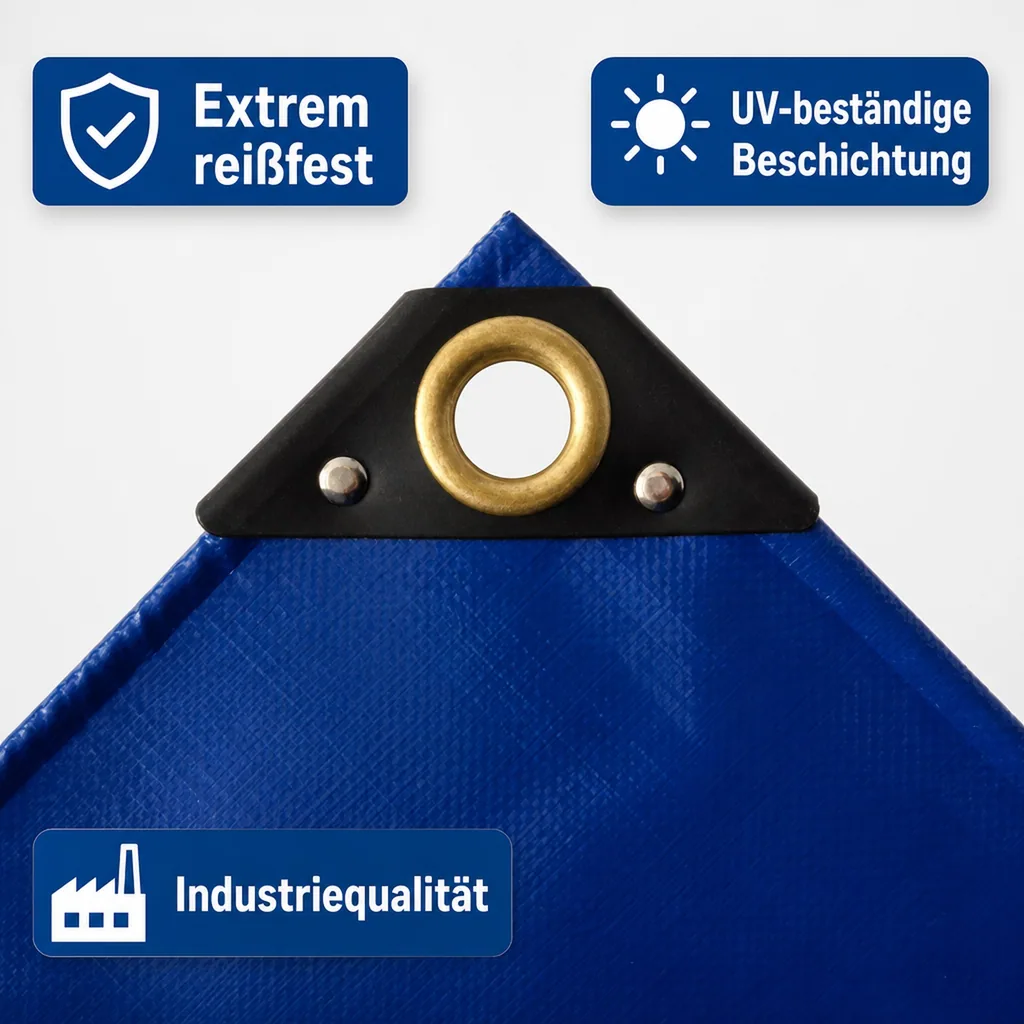 PVC Abdeckplane 2x3m blau, 650g/m², wasserdicht und reißfest