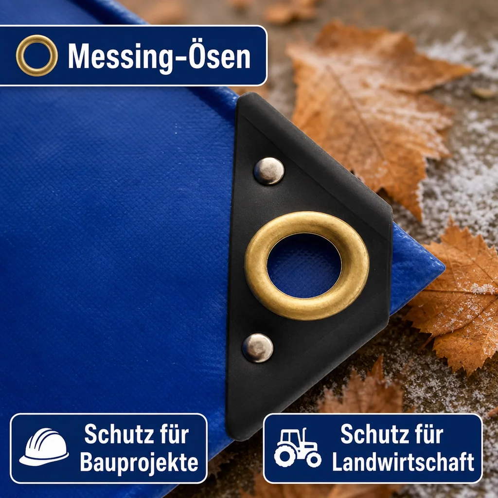PVC Plane 650 g/m², Abdeckplane 3x5m (15m²), wasserdicht, blau
