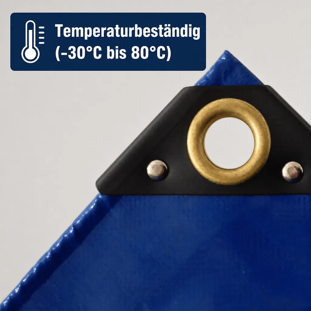 PVC Abdeckplane 3x6m, 650g/m², blau, wasserdicht und UV-stabil