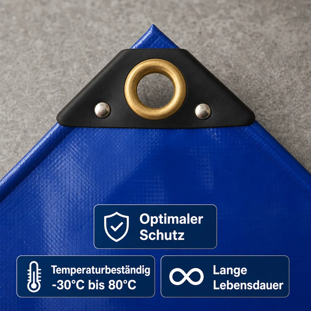 Abdeckplane PVC 4x5m, 650g/m², blau - Reißfest und Wasserdicht