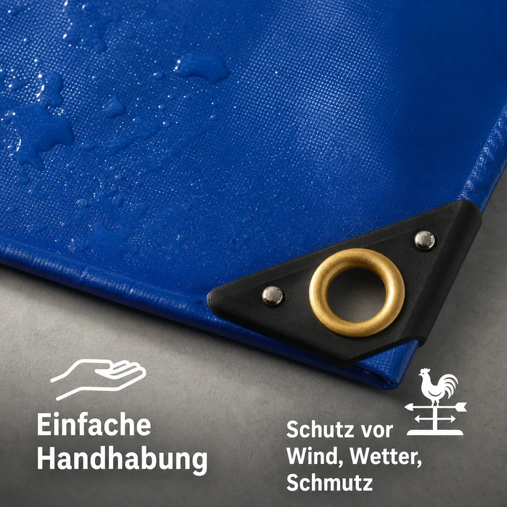 Abdeckplane PVC 4x5m, 650g/m², blau - Reißfest und Wasserdicht