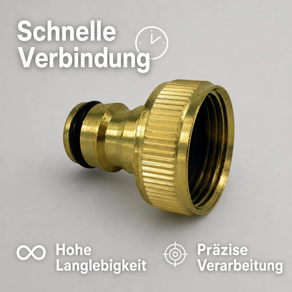 Wasserhahnanschluss 1/2 Zoll, Hahnanschluss, Messing Stecksystem, Innengewinde