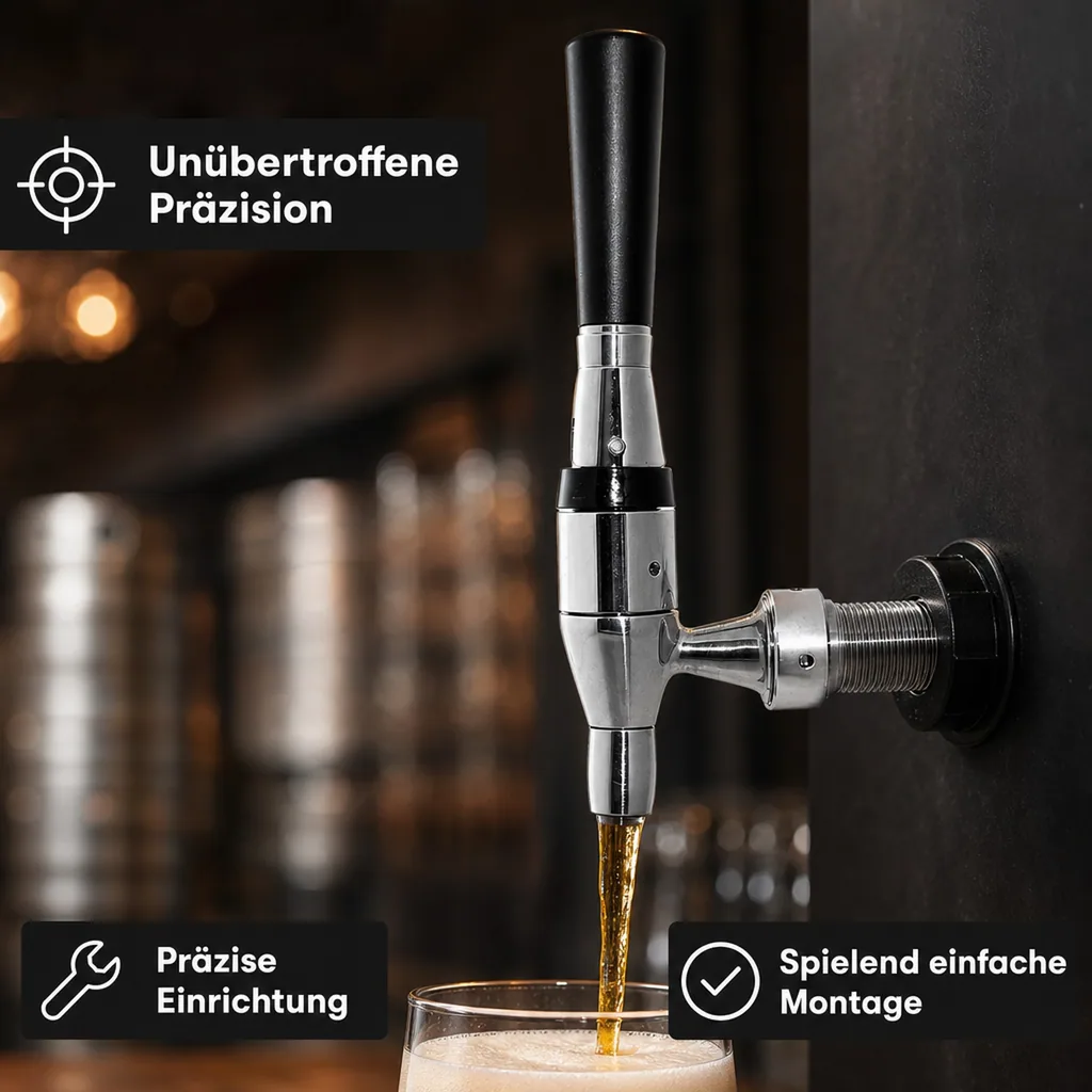 Zapfhahn, Bierzapfhahn, Schankhahn, Kolbenschankhahn für Stout, Membran