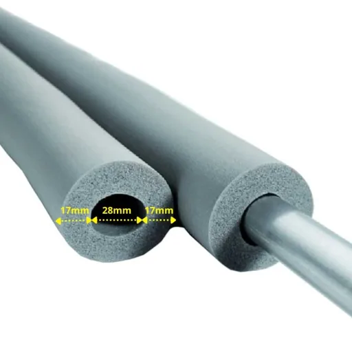 Rohrisolierung, 28mm, Rohrdämmung, flexibel, 2m, Schwarz