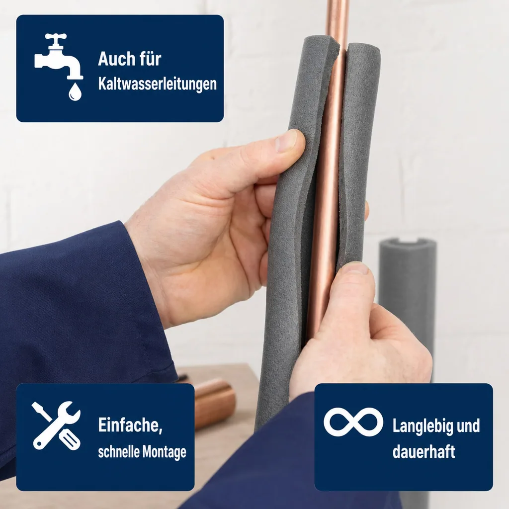 Rohrisolierung 28mm Kautschuk 2m, Heizung, Kälte, GEG