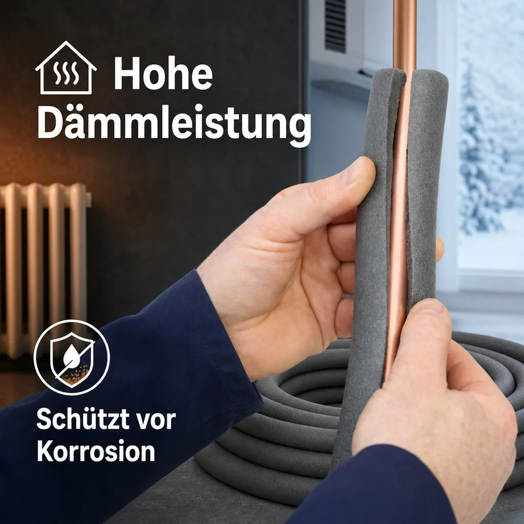 Rohrisolierung 28mm Kautschuk 2m, Heizung, Kälte, GEG