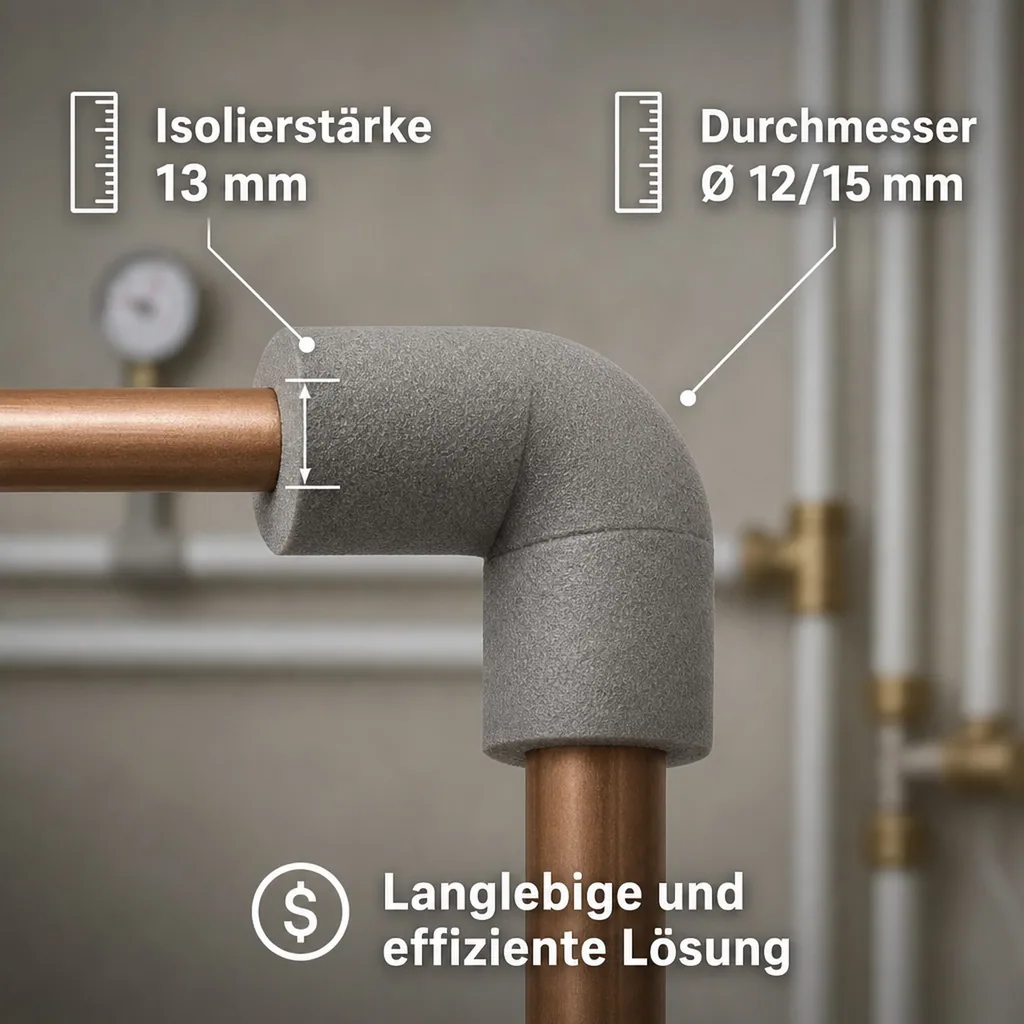 Selbstklebende Dämmung, Rohrbogen Dämmung 12/15 mm, Heizungsdämmung