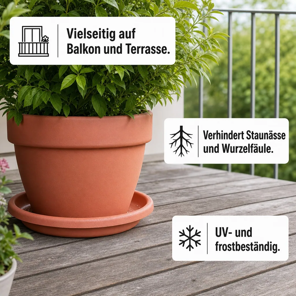 Blumentopfuntersetzer, Untersetzer Blumentopf, CYLINDRO, Ø 41 cm, terracotta