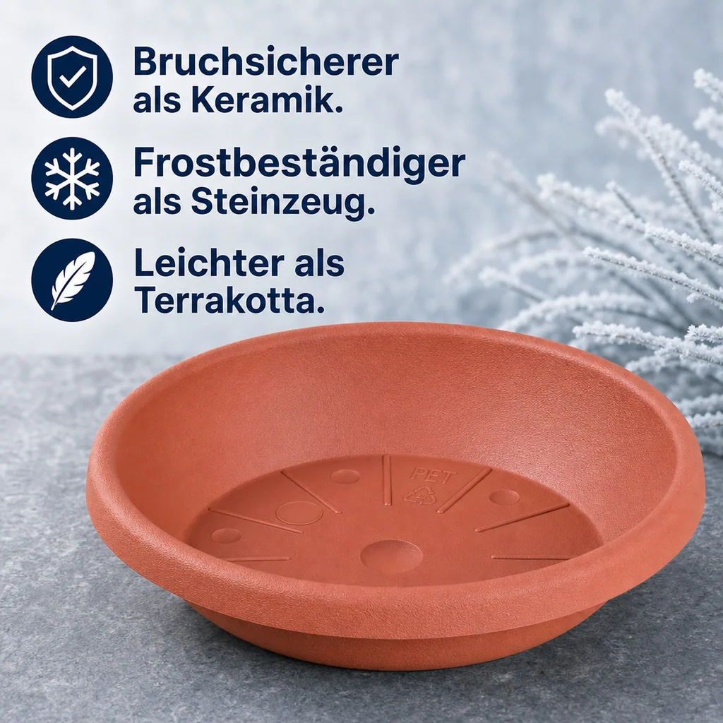Blumentopfuntersetzer, Untersetzer Blumentopf, CYLINDRO, Ø 41 cm, terracotta