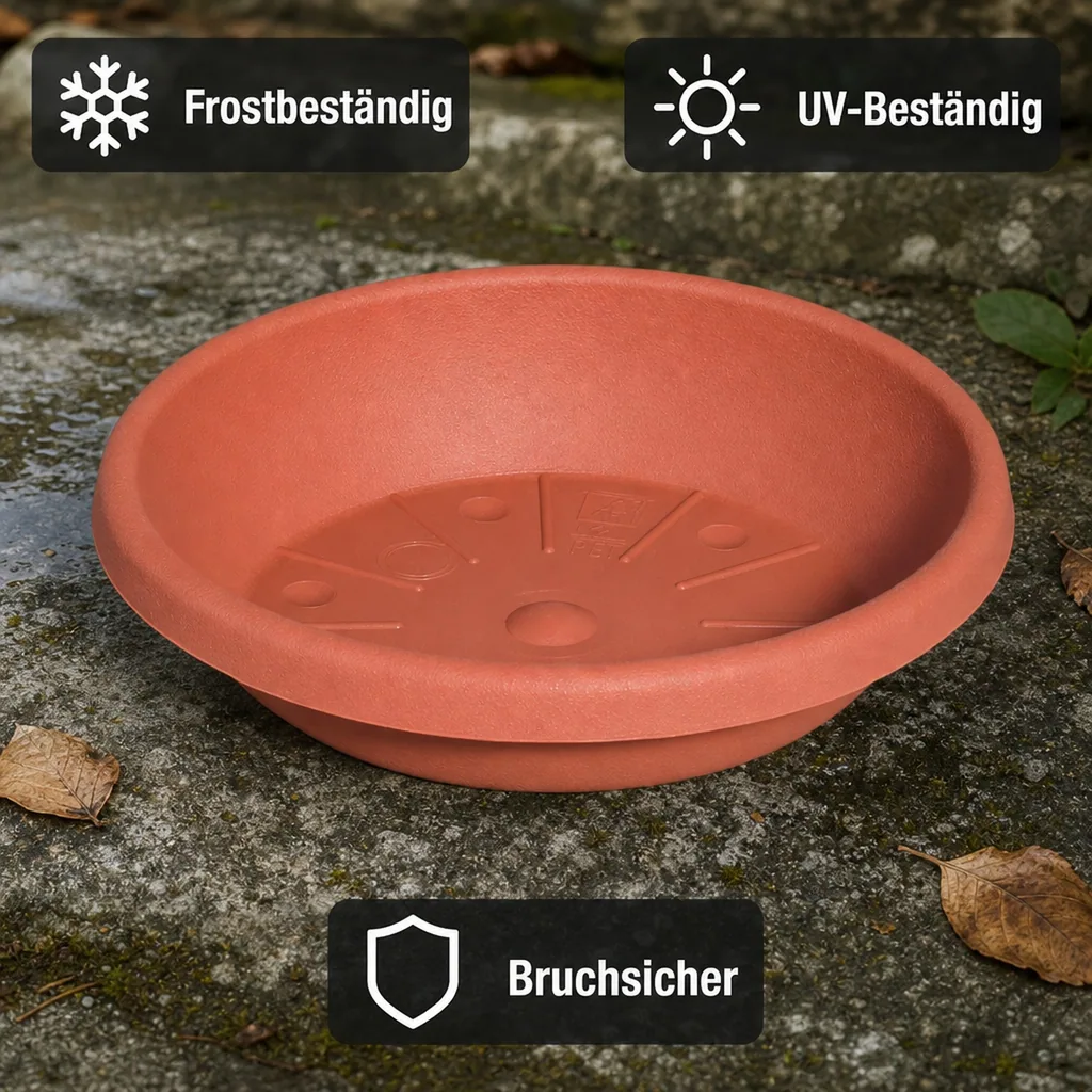 Blumentopfuntersetzer, Untersetzer Blumentopf, Ø 37cm, Terrakotta, Kunststoff