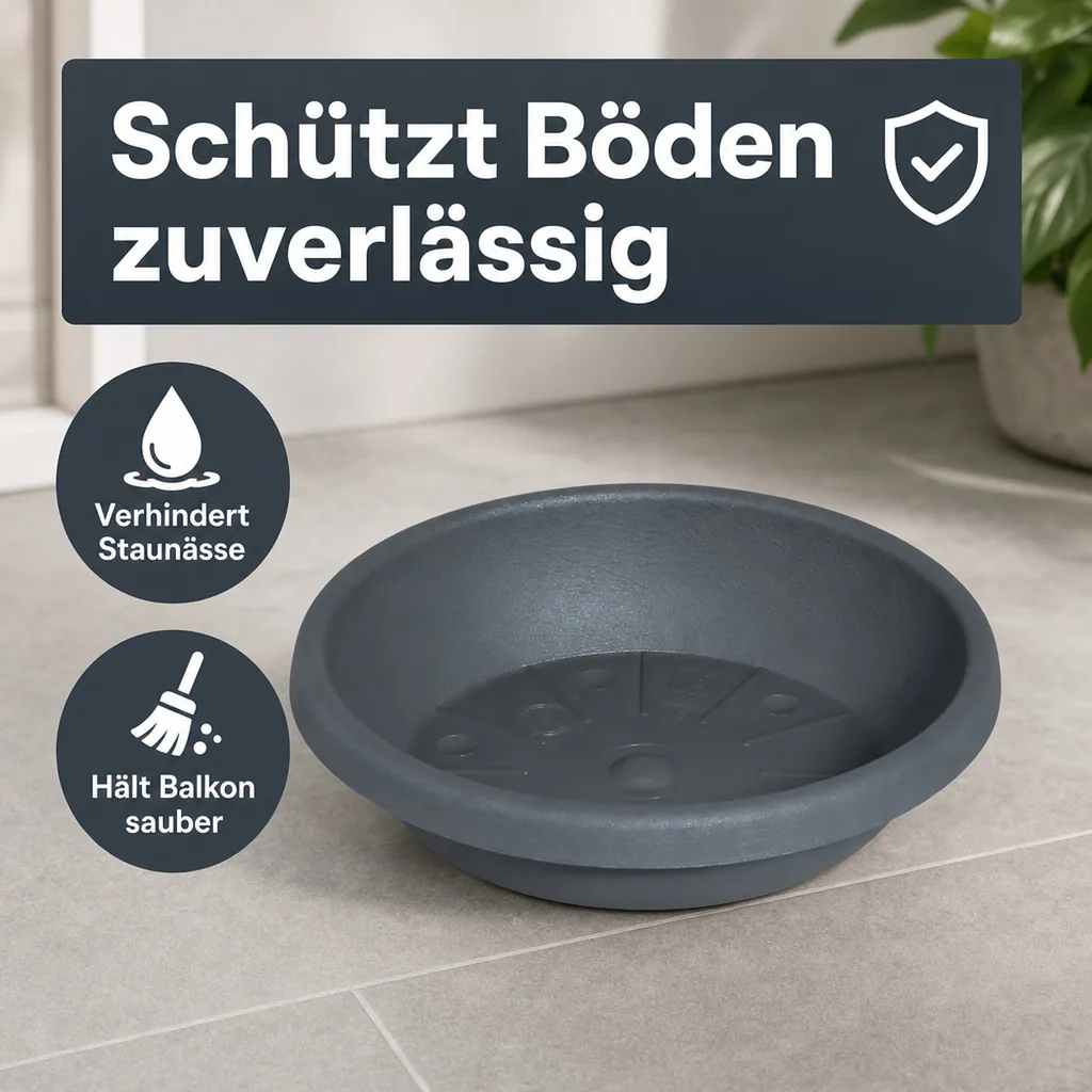 Blumentopfuntersetzer, Pflanzuntersetzer, anthrazit, Ø 53cm, Kunststoff