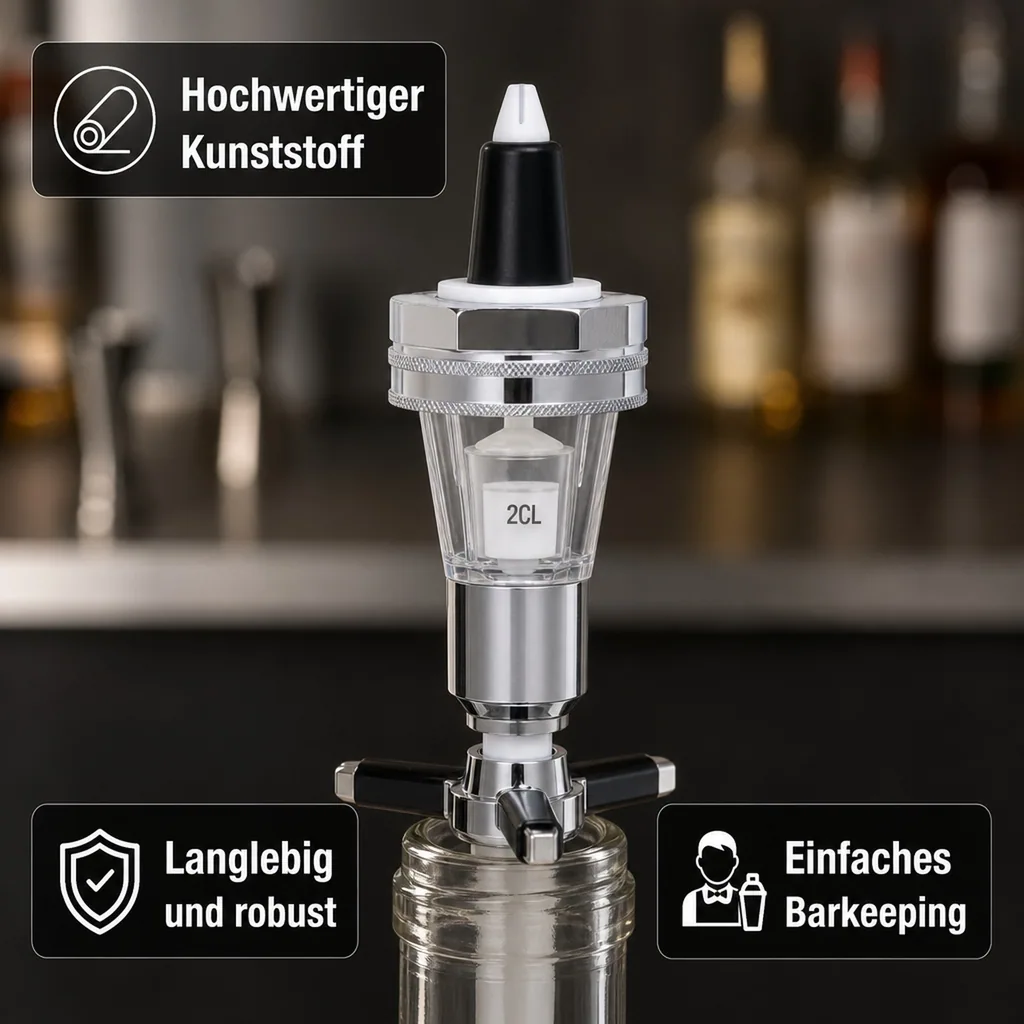 Portionierer, Ausgießer Dosierer für 0,7 - 1,0 L Flaschen, silber, Ausschankmenge: 20 ml