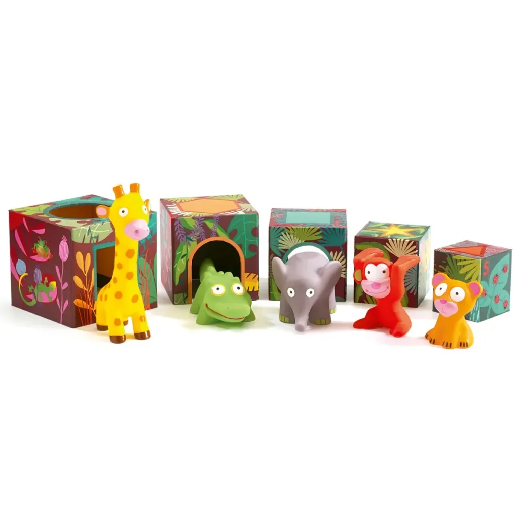 Djeco Kinderspielzeug, Stapelturm, Stapelwürfel - Maxi Topanijungle