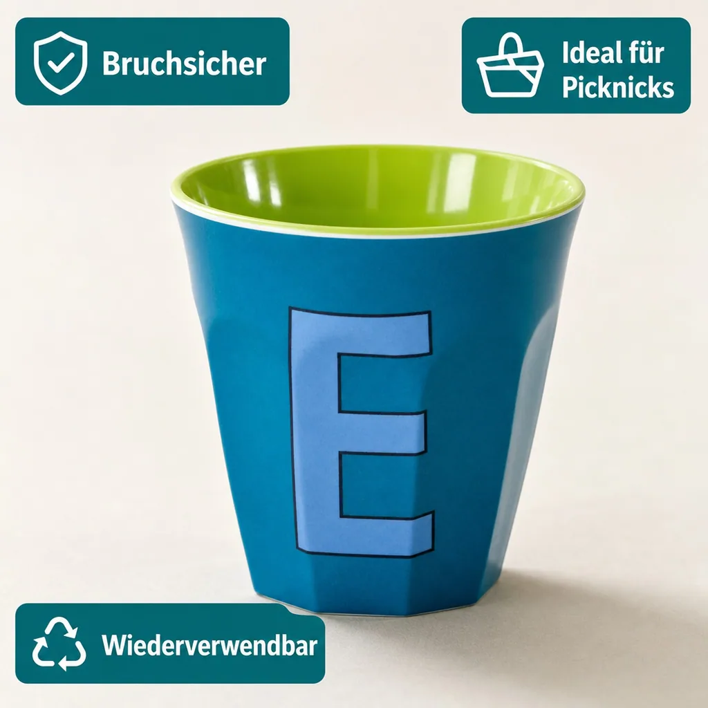 RICE Becher - E, 250 ml, Melamine, Farbe: Smaragdgrün