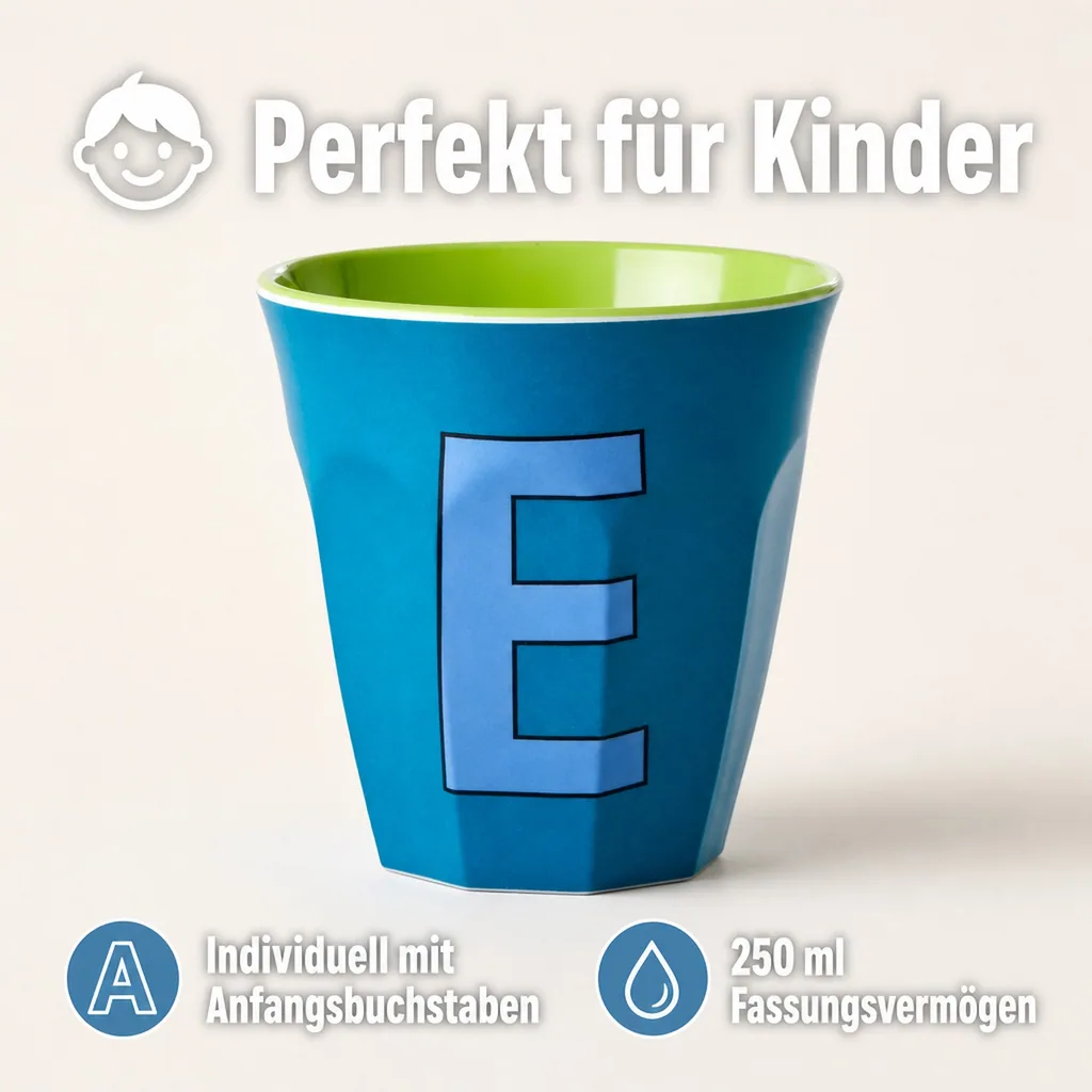 RICE Becher - E, 250 ml, Melamine, Farbe: Smaragdgrün