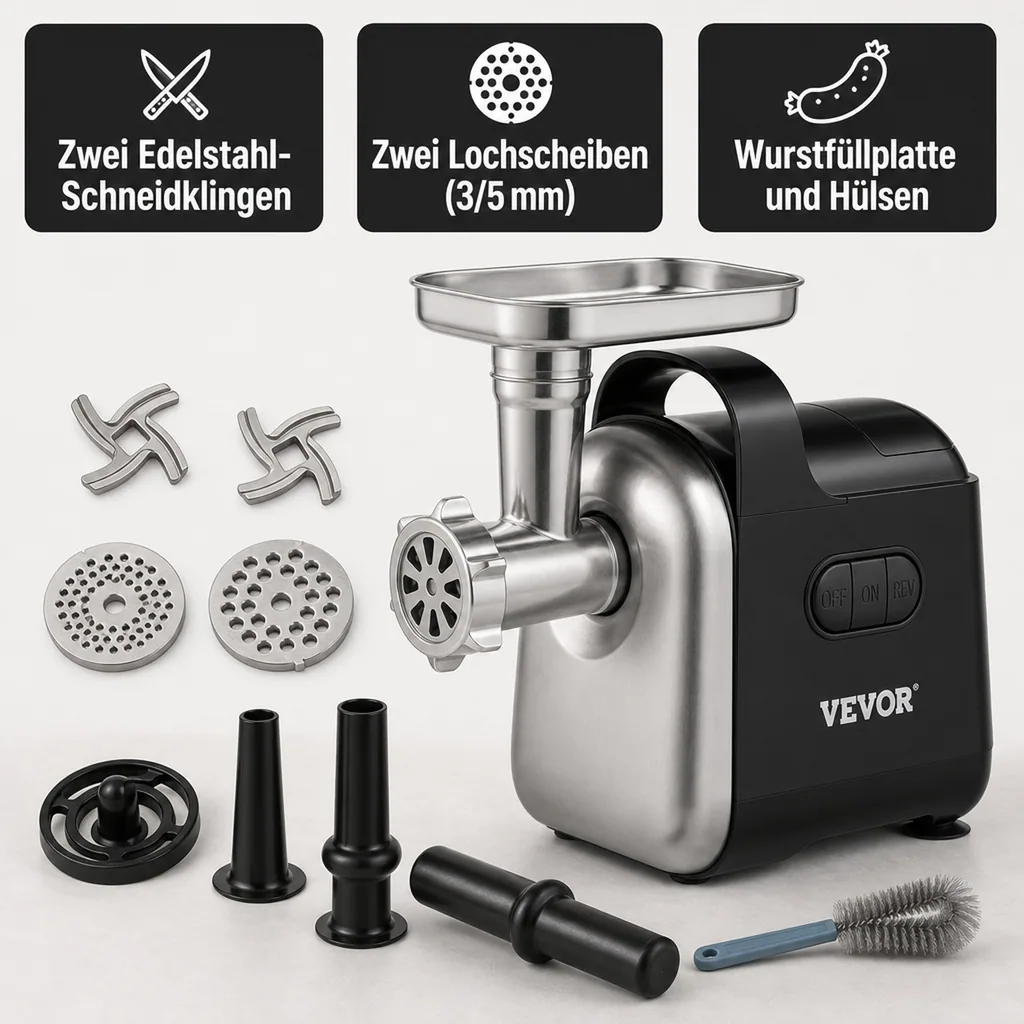 Fleischwolf, Fleischmaschine 550W - 3 kg/Minute Hackfleisch, Elektrisch
