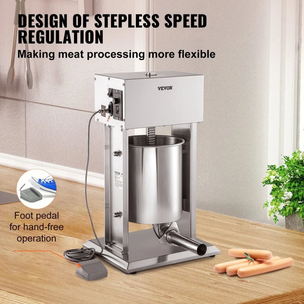 Wurstfüller, Wurstfüllmaschine, Wurstpresse - 10L Edelstahl, Elektrisch