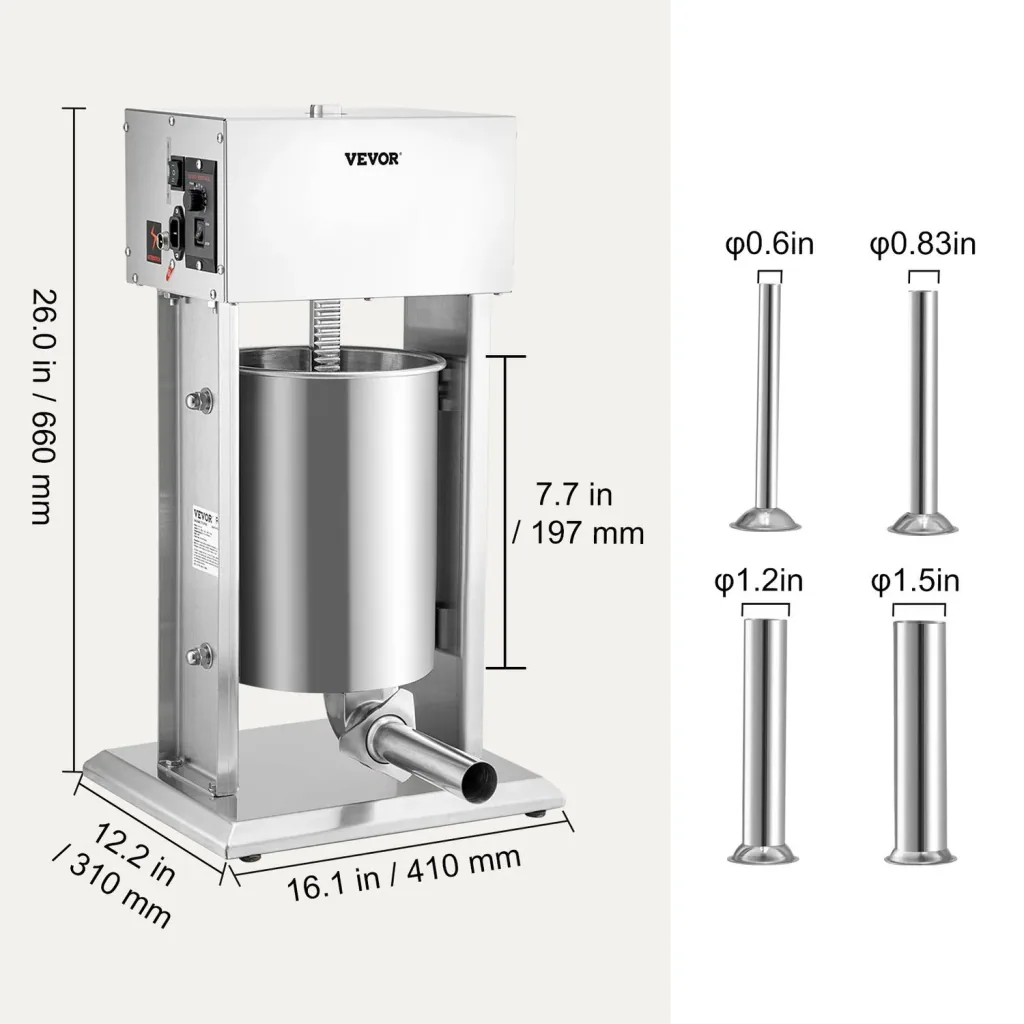 Wurstfüller, Wurstfüllmaschine, Wurstpresse - 10L Edelstahl, Elektrisch