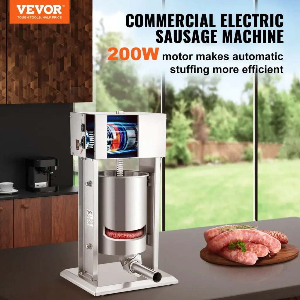 Wurstfüller, Wurstfüllmaschine, Wurstpresse - 10L Edelstahl, Elektrisch