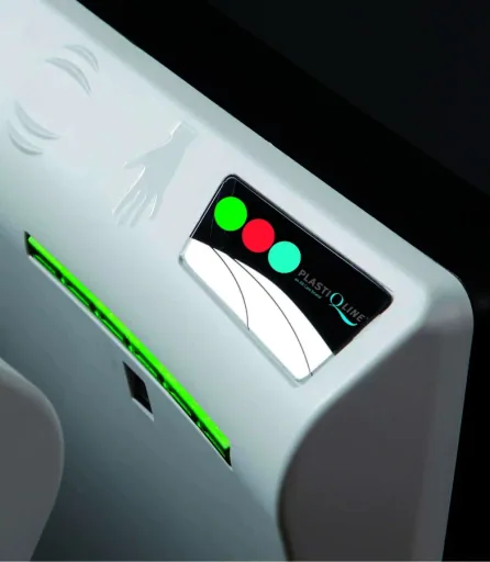Händetrockner automatisch - Hands-in-Prinzip, Kunststoff PQ14, Farbe: Edelstahl-Look