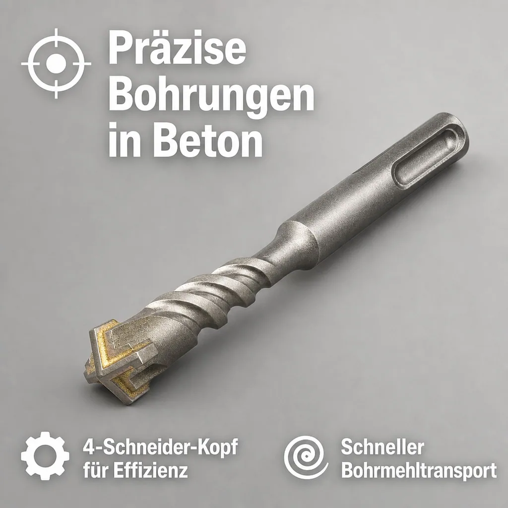 SDS Bohrer, Hammerbohrer SDS Plus, 10mm, Betonbohrer, 4-Schneider