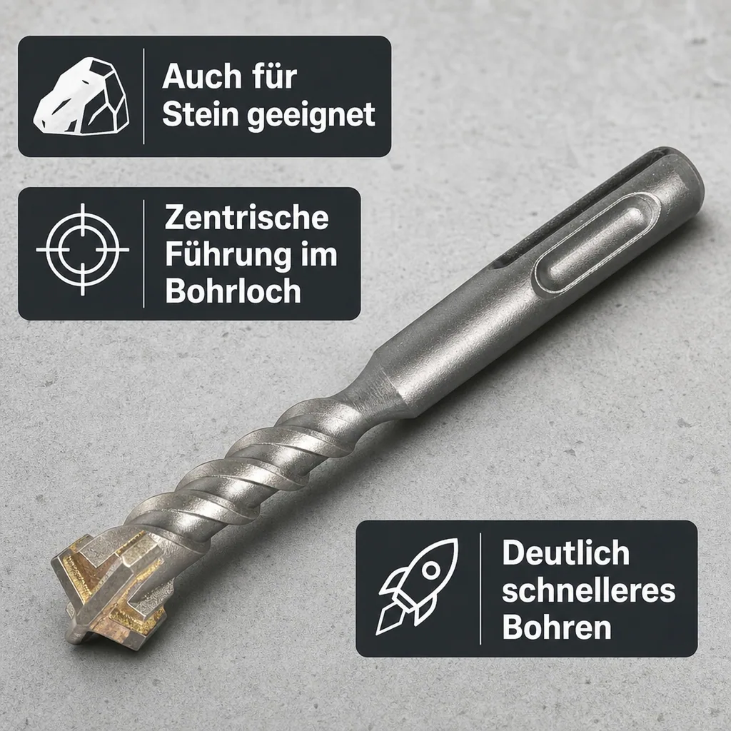 SDS Bohrer, Hammerbohrer SDS Plus, 10mm, Betonbohrer, 4-Schneider