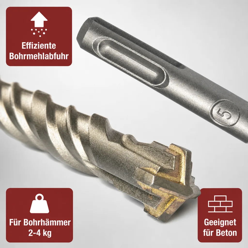 SDS Plus Hammerbohrer, 10mm, 4 Schneider, Betonbohrer, Ø 10.0mm x 260mm