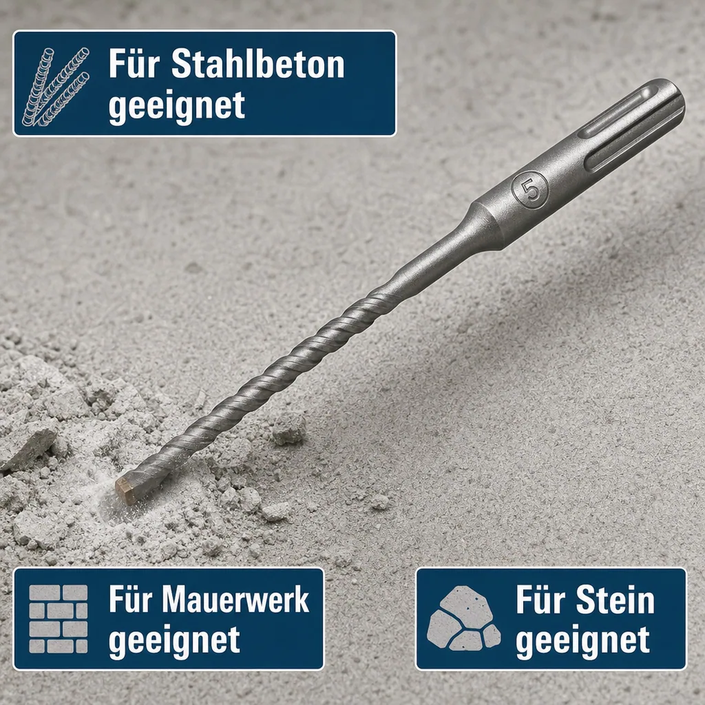 Hammerbohrer SDS Plus, 10mm, 600mm, 4 Schneider, Betonbohrer