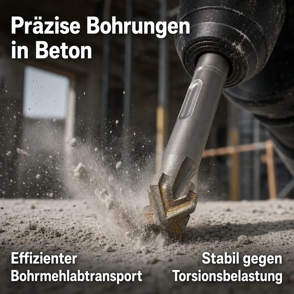 SDS-Plus Hammerbohrer, 18mm, 450mm Länge, 4 Schneider, Betonbohrer