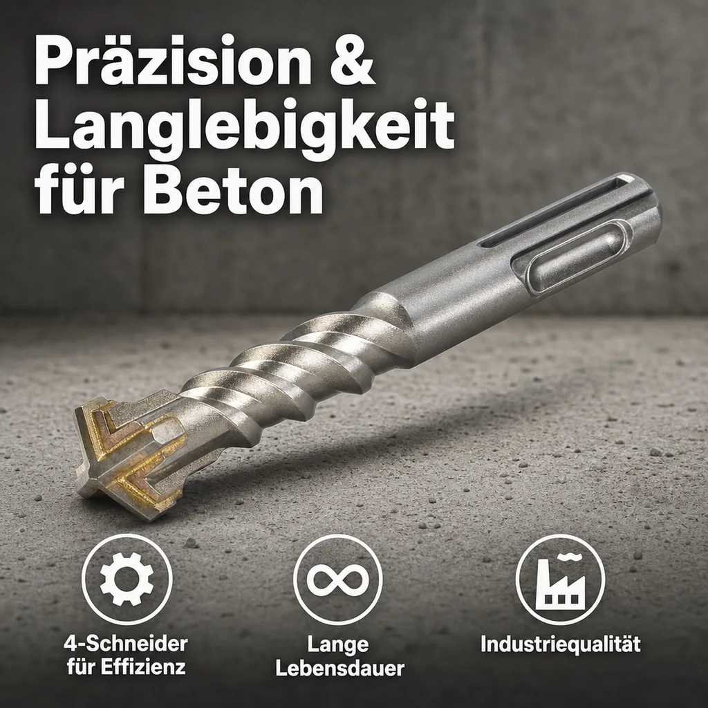 Hammerbohrer SDS Plus, 20mm, Betonbohrer, 4-Schneider, 310mm lang