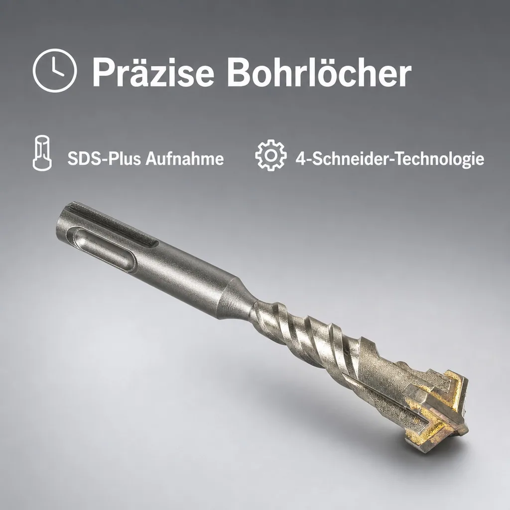 Hammerbohrer für SDS-PLUS, Ø 22,0mm, 260mm Länge, 4-Schneider