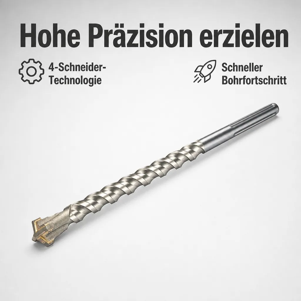 SDS Max Hammerbohrer 28mm, 600mm, 4 Schneider, Beton, Stein