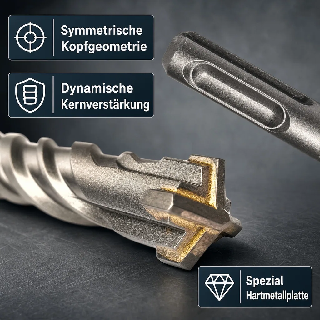 Hammerbohrer SDS Plus, 6mm, 4-Schneider, 210mm, Beton, Stein