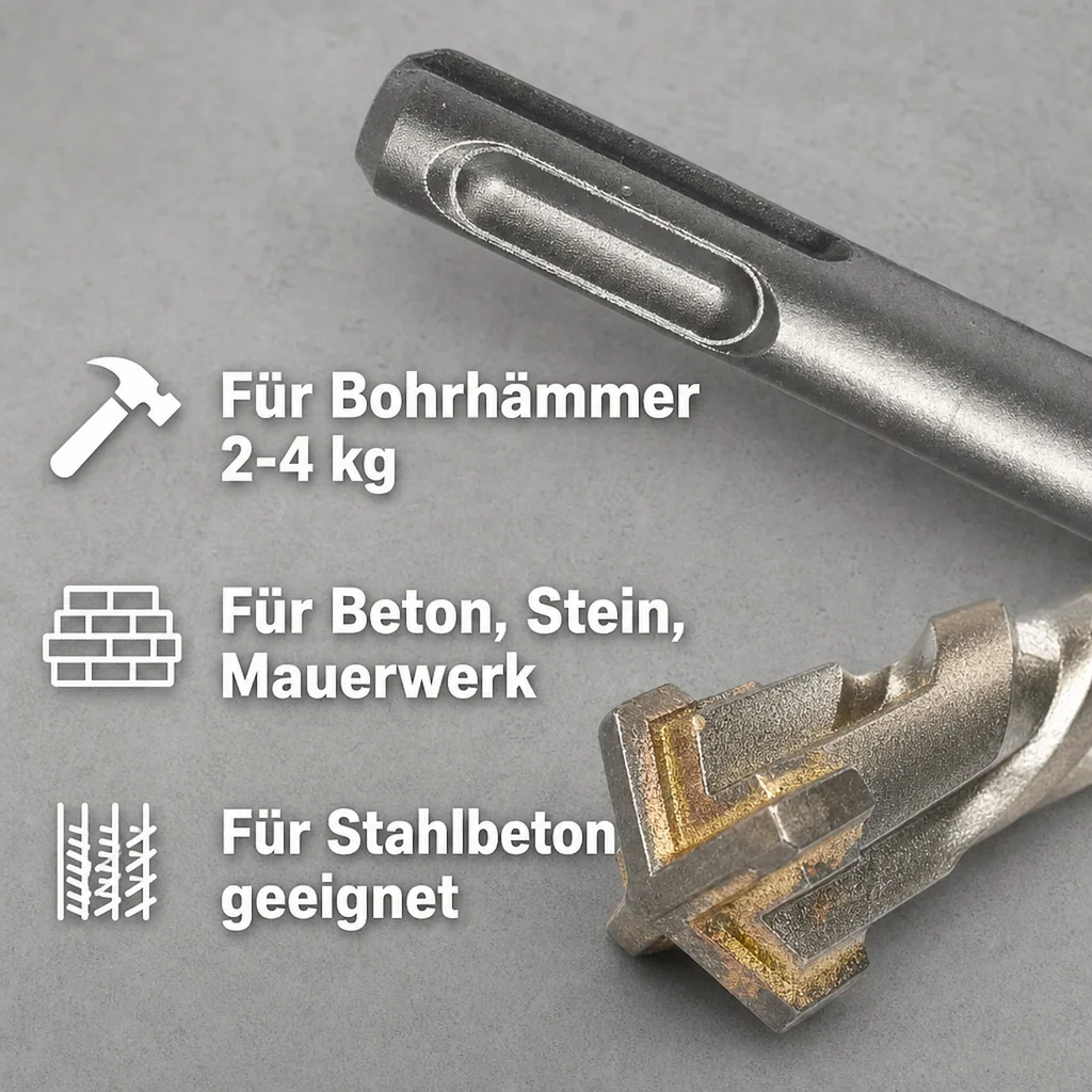 Hammerbohrer SDS Plus, 6mm, 4-Schneider, 210mm, Beton, Stein