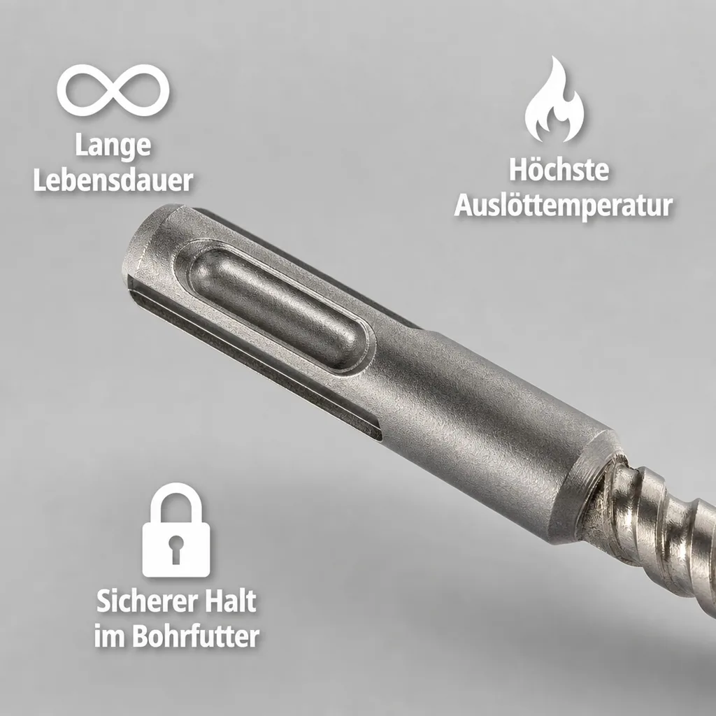 Hammerbohrer SDS Plus, 6mm, 4-Schneider, 210mm, Beton, Stein