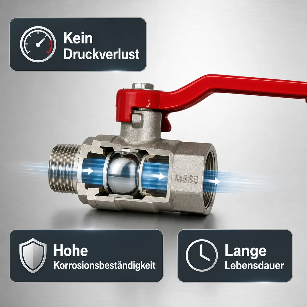 Kugelhahn 3 4 zoll, Messing Hebel, IG/AG Absperrhahn