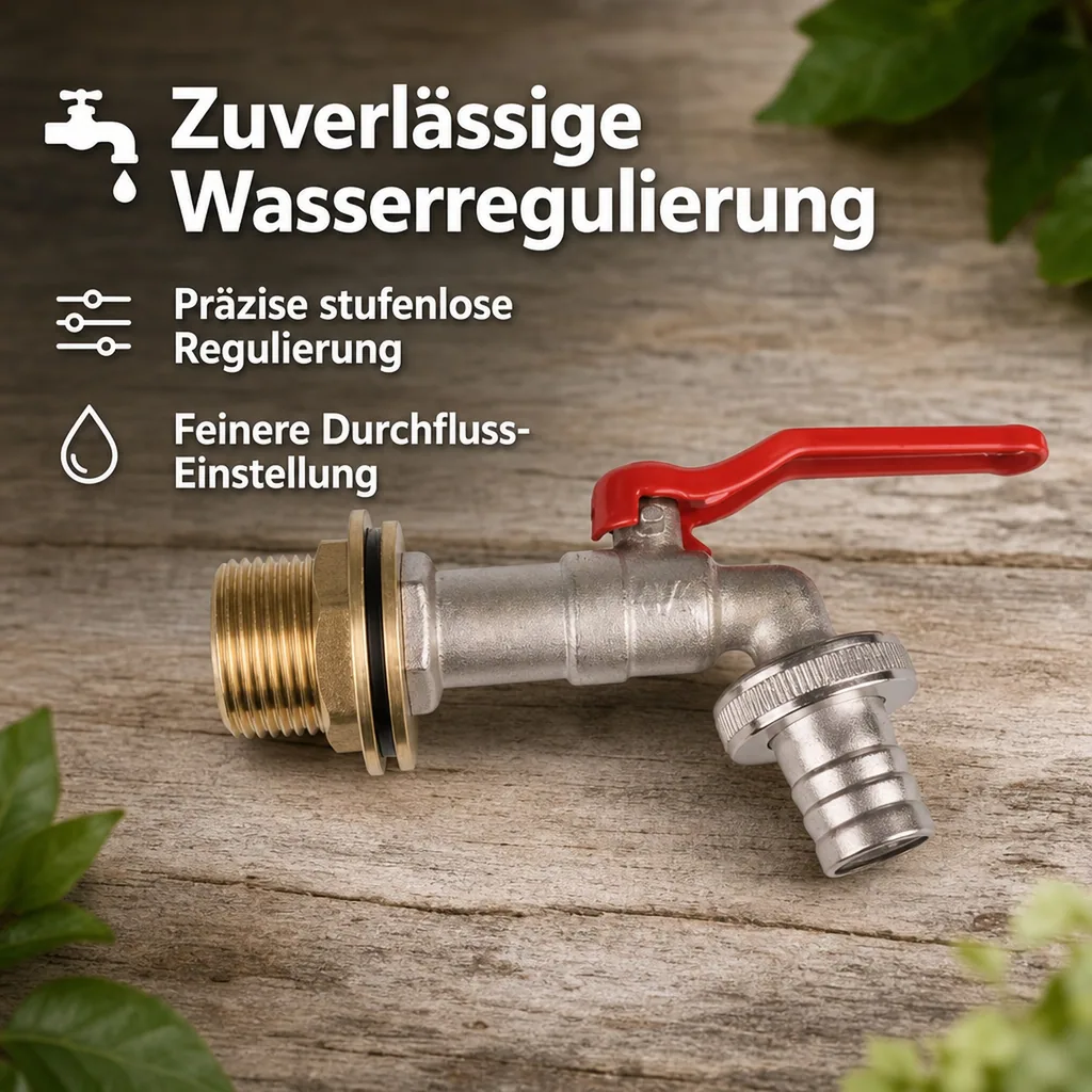 Auslaufventil 3/4 Zoll, Hebel Auslaufhahn für Garten und Wandmontage