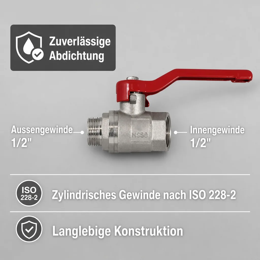 Hebel Kugelhahn IGxAG 1/2"