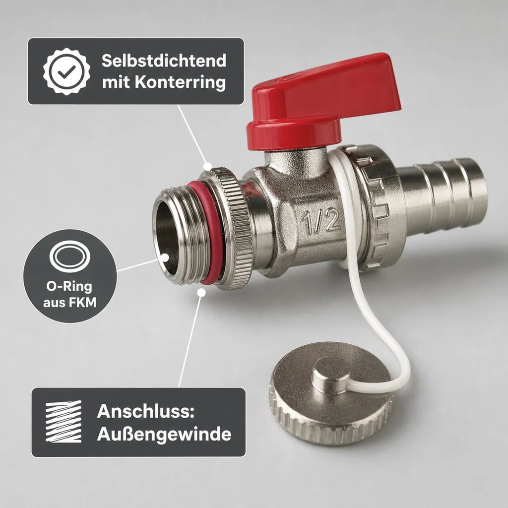 KFE Kugelhahn 1/2" selbstdichtend